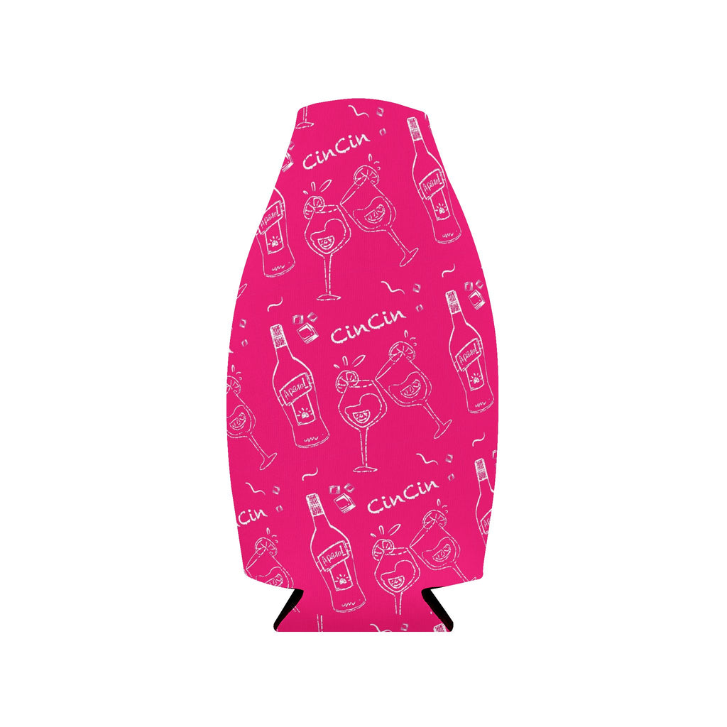 Cin Cin Zip-Up Bottle Cooler Sleeve - Pink Cin Cin Collection Inspired Design