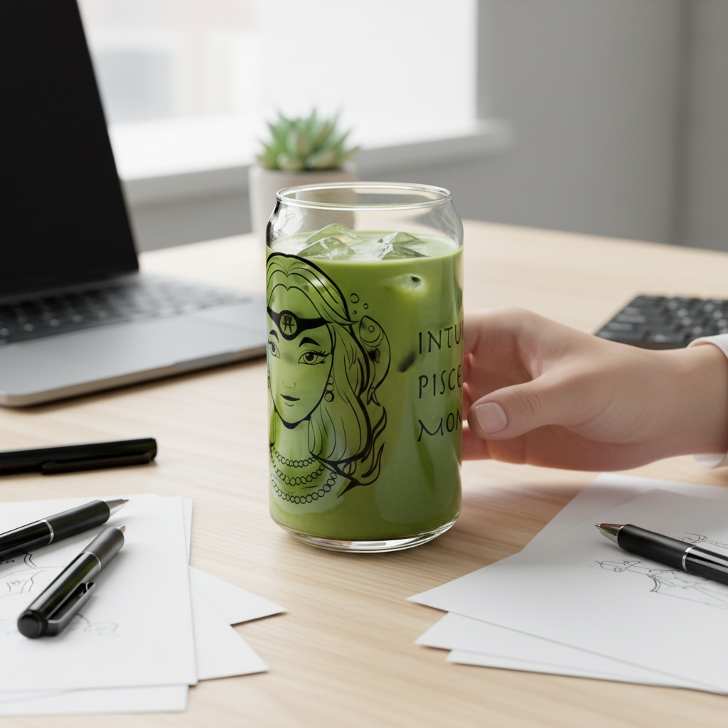 Pisces Mom Gift – 16oz Zodiac Sipper Glass for Mom | Astrology Glass Cup