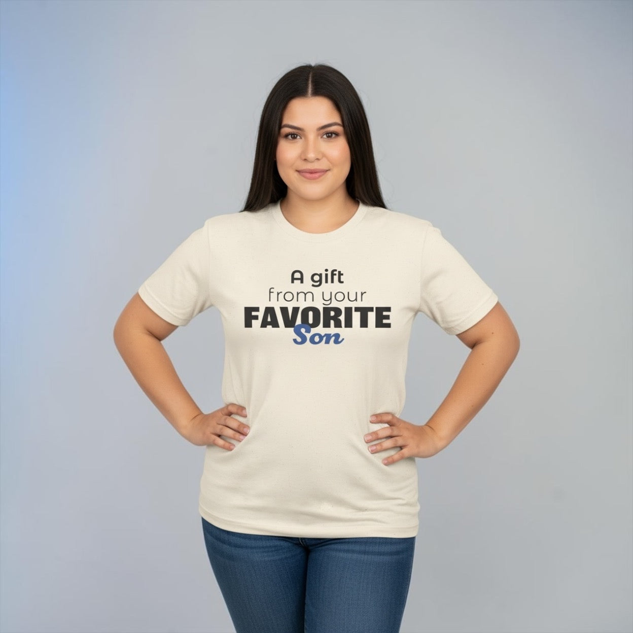 Favorite Son Gift for Mom T-Shirt – Funny Mother’s Day Shirt from Son | Mom Graphic Tee