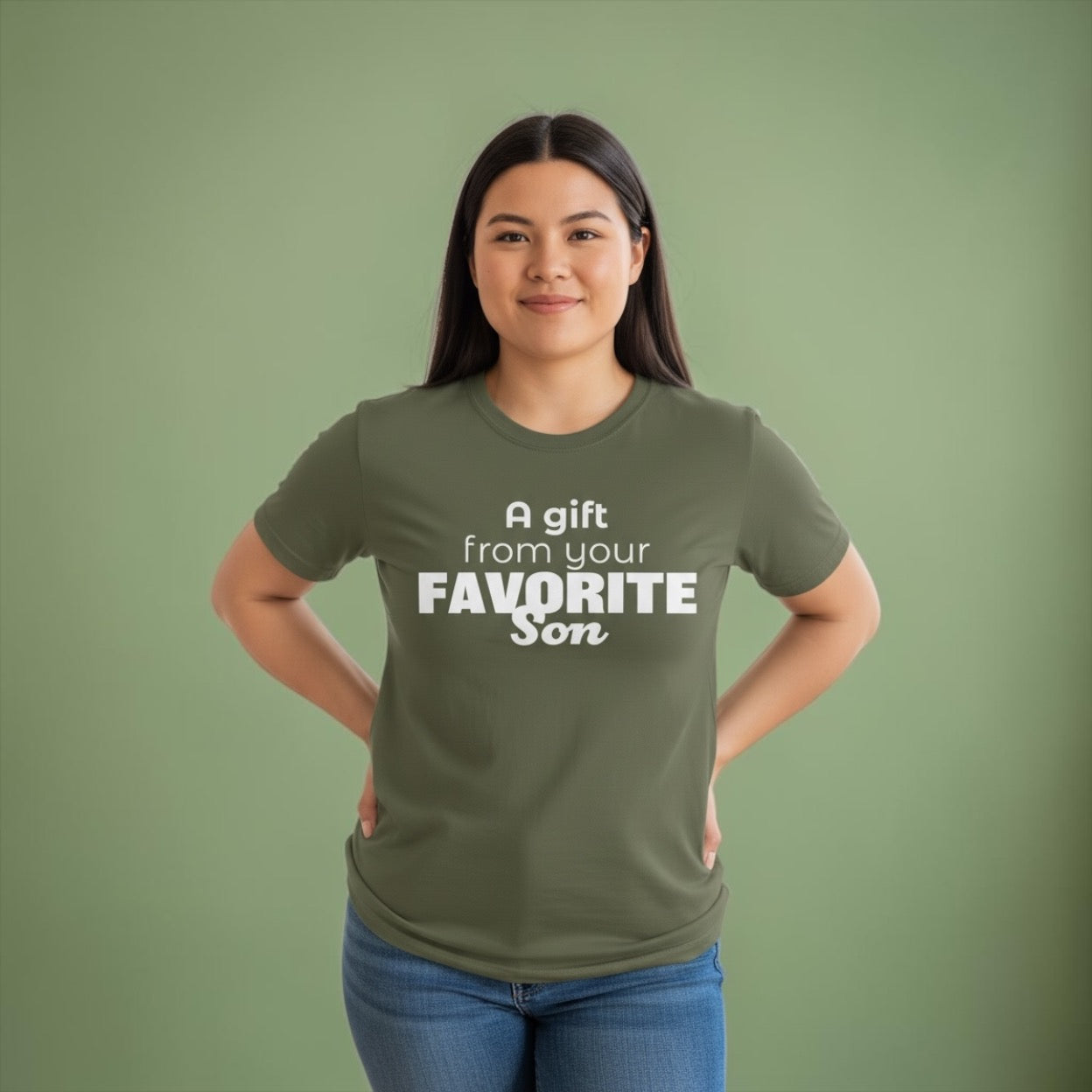 Favorite Son Gift for Mom T-Shirt – Funny Mother’s Day Shirt from Son | Mom Graphic Tee
