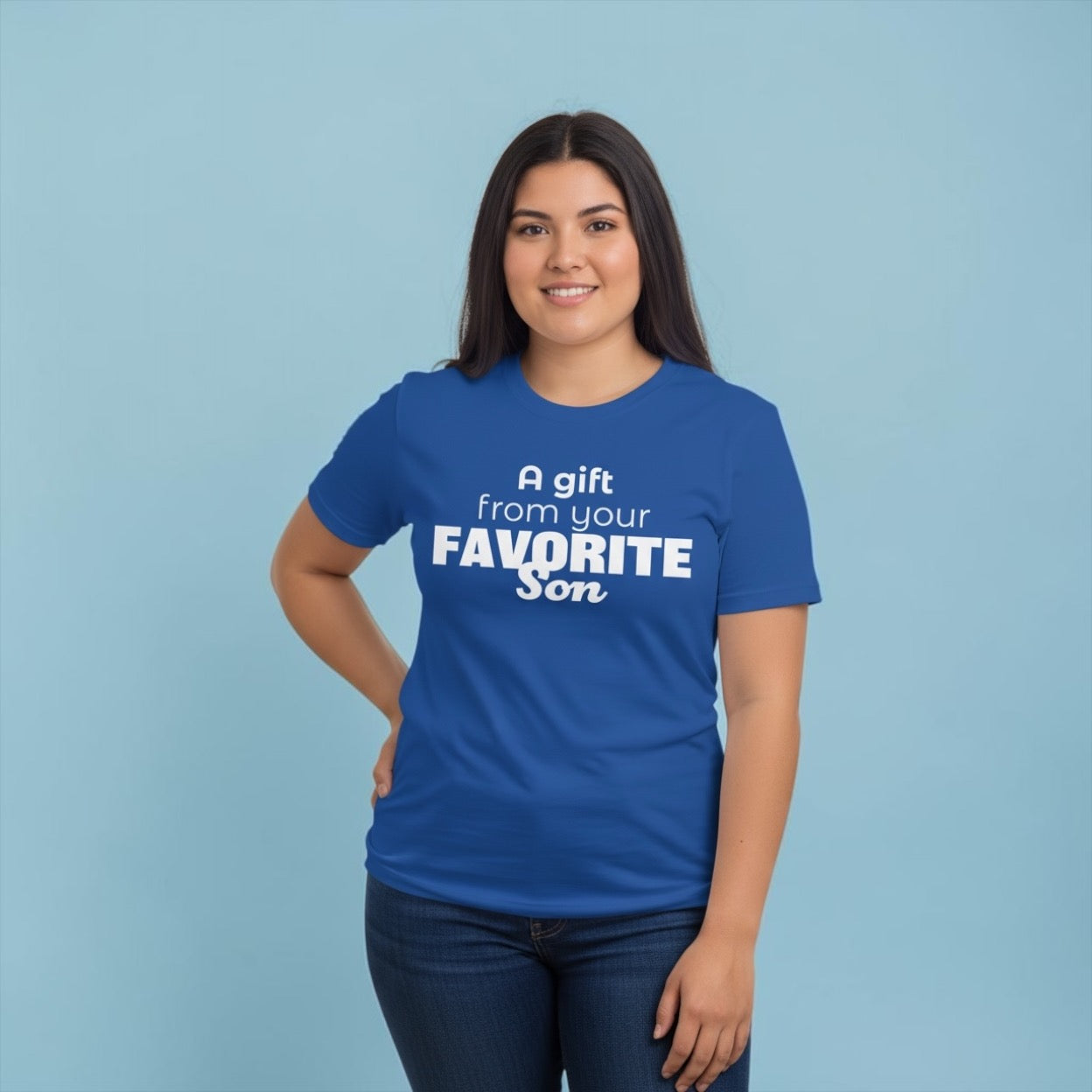 Favorite Son Gift for Mom T-Shirt – Funny Mother’s Day Shirt from Son | Mom Graphic Tee