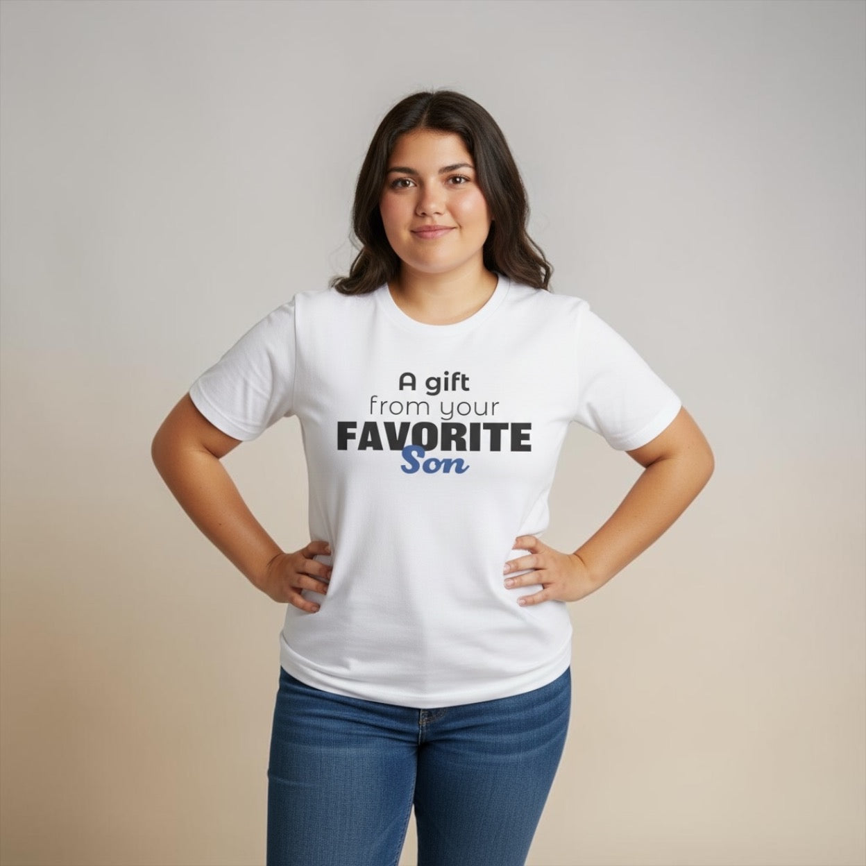 Favorite Son Gift for Mom T-Shirt – Funny Mother’s Day Shirt from Son | Mom Graphic Tee