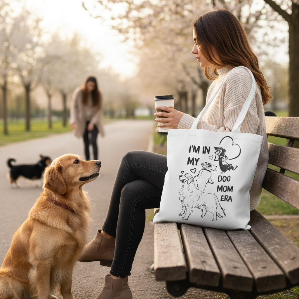 Dog Mom Era Tote Bag – Cute Puppy Tote for Dog Mom | Dog Lover Gift