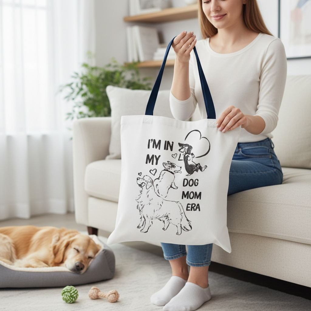 Dog Mom Era Tote Bag – Cute Puppy Tote for Dog Mom | Dog Lover Gift