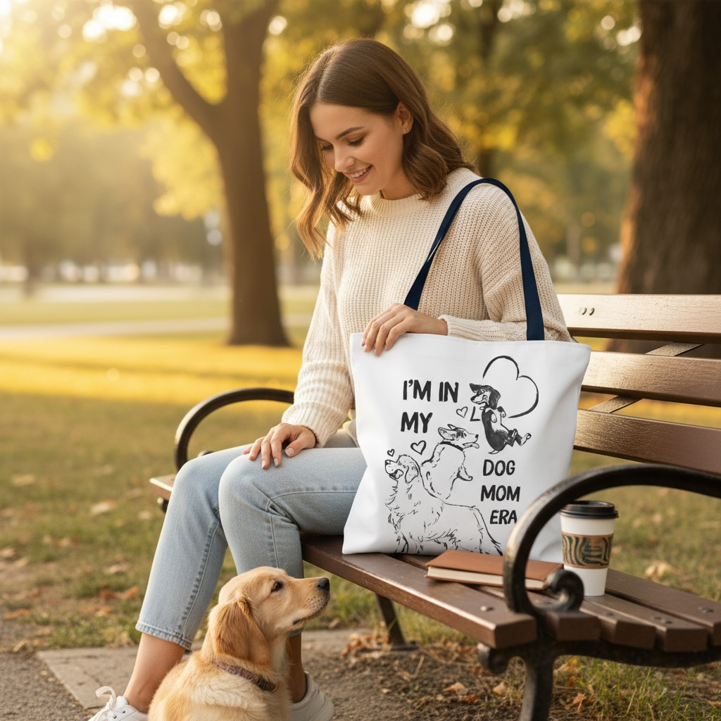 Dog Mom Era Tote Bag – Cute Puppy Tote for Dog Mom | Dog Lover Gift