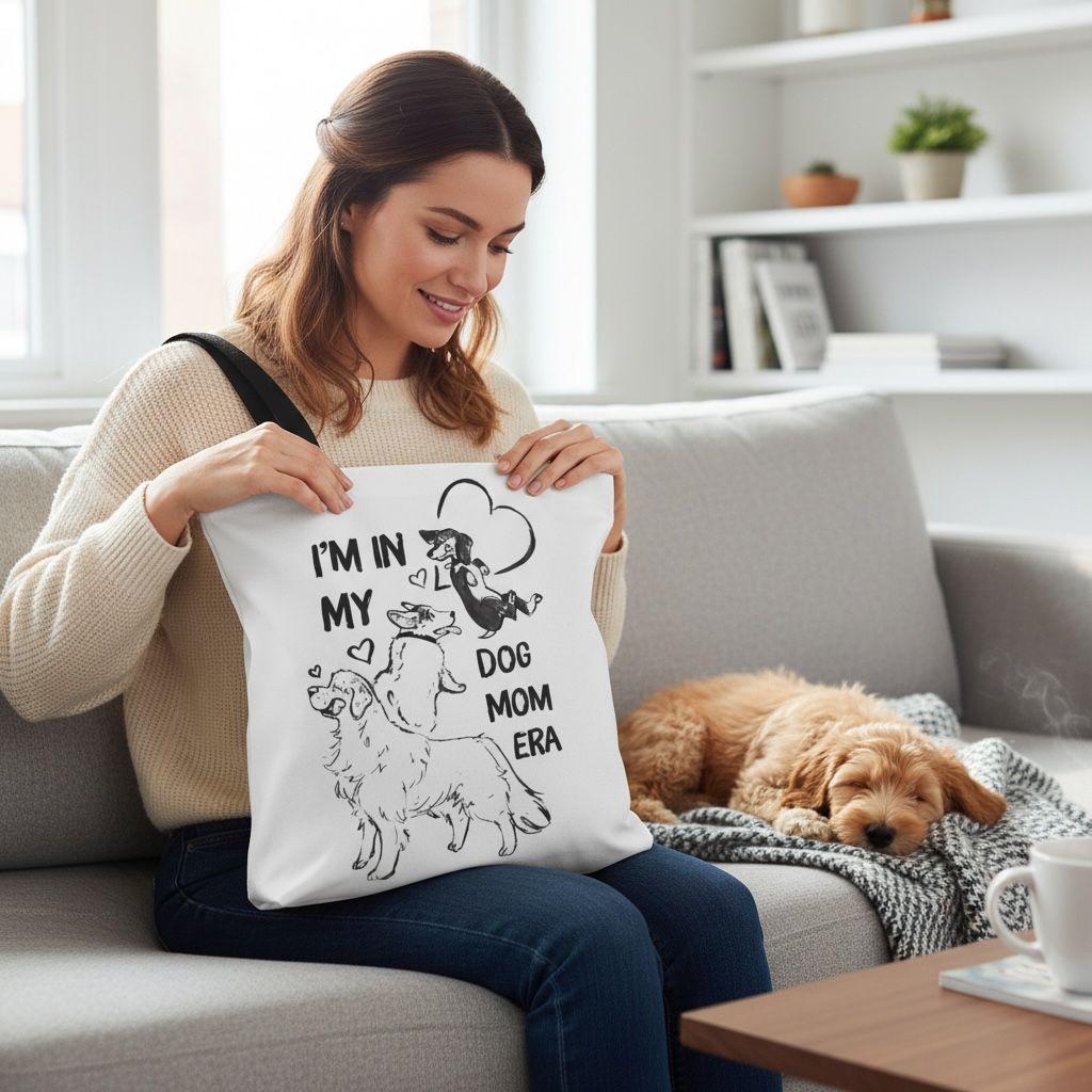 Dog Mom Era Tote Bag – Cute Puppy Tote for Dog Mom | Dog Lover Gift