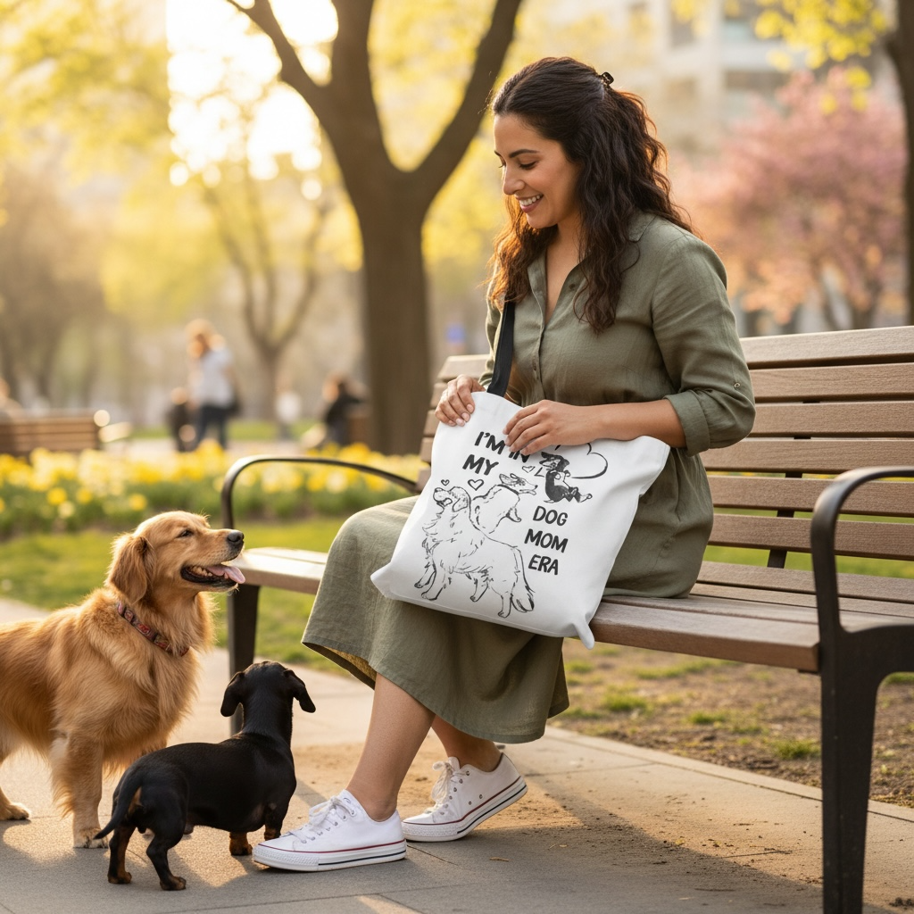 Dog Mom Era Tote Bag – Cute Puppy Tote for Dog Mom | Dog Lover Gift