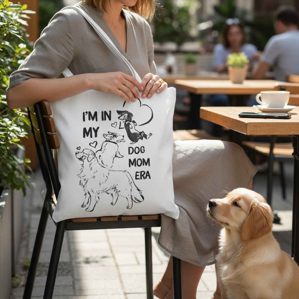 Dog Mom Era Tote Bag – Cute Puppy Tote for Dog Mom | Dog Lover Gift