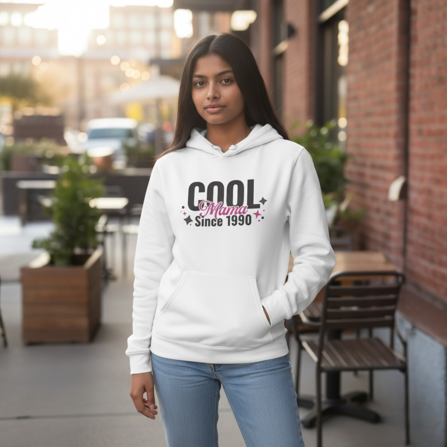 Cool Mama Since 1990 Hoodie – Gift for Mom | Cozy Mama Sweatshirt