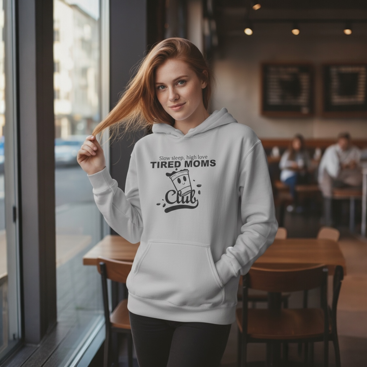 Tired Moms Club | Hoodie — Funny Coffee & Mom Life Sweatshirt
