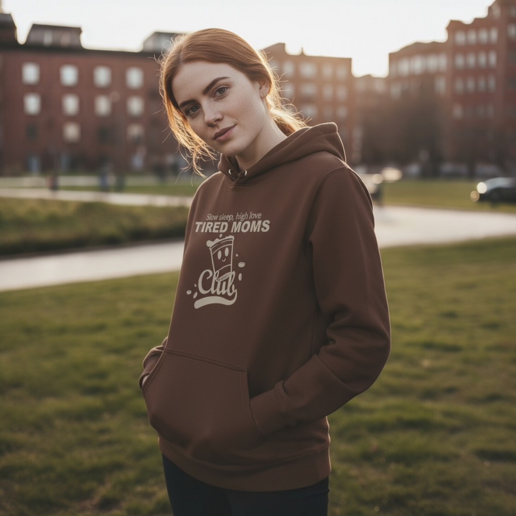 Tired Moms Club | Hoodie — Funny Coffee & Mom Life Sweatshirt