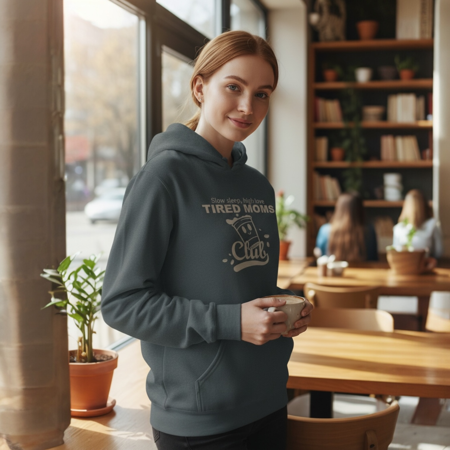 Tired Moms Club | Hoodie — Funny Coffee & Mom Life Sweatshirt