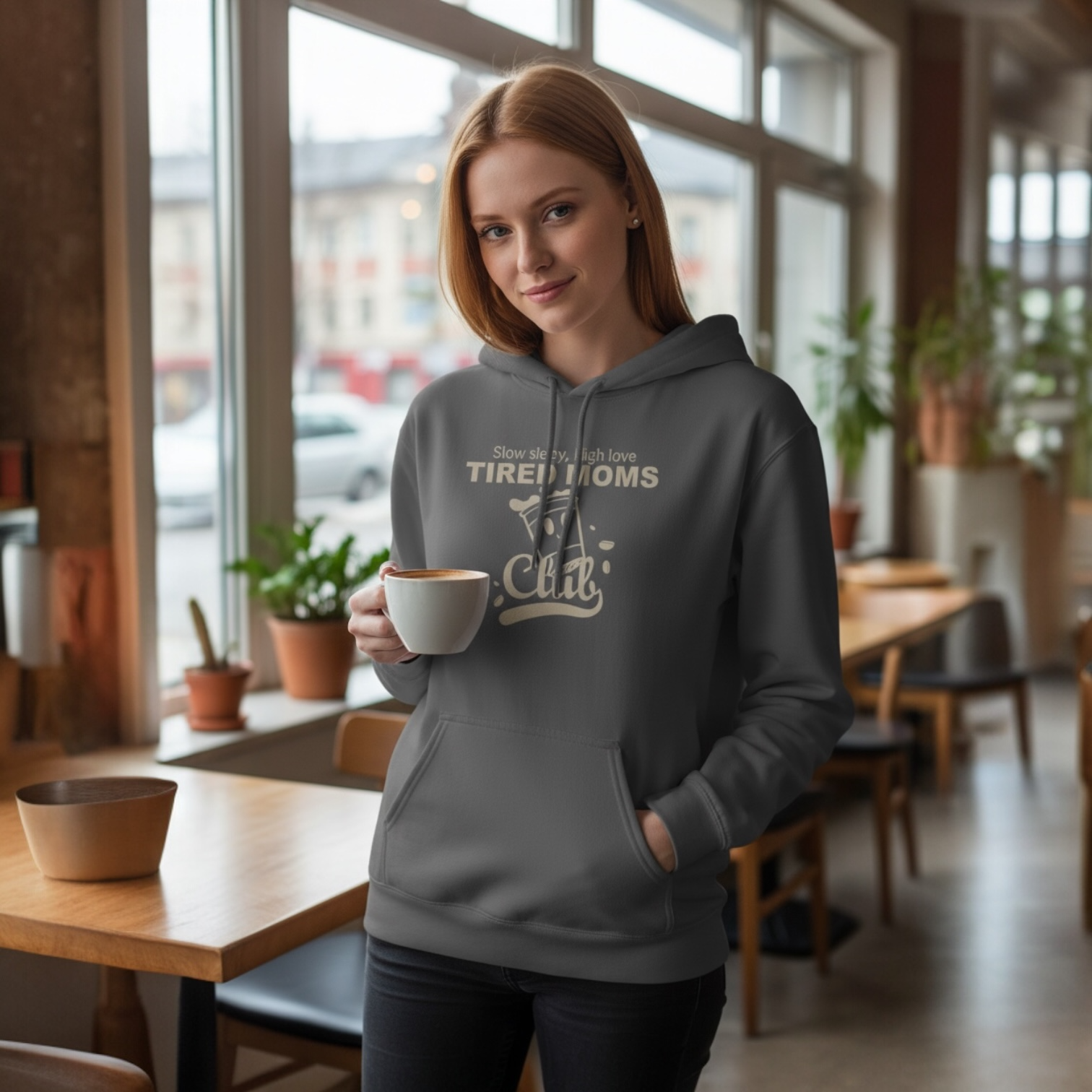 Tired Moms Club | Hoodie — Funny Coffee & Mom Life Sweatshirt