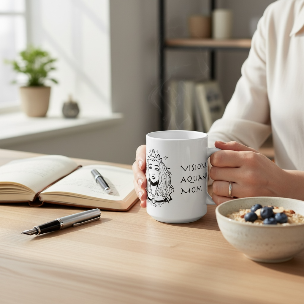 Aquarius Mom Mug – Zodiac Coffee Mug for Mom | Astrology Gift (11oz/15oz)