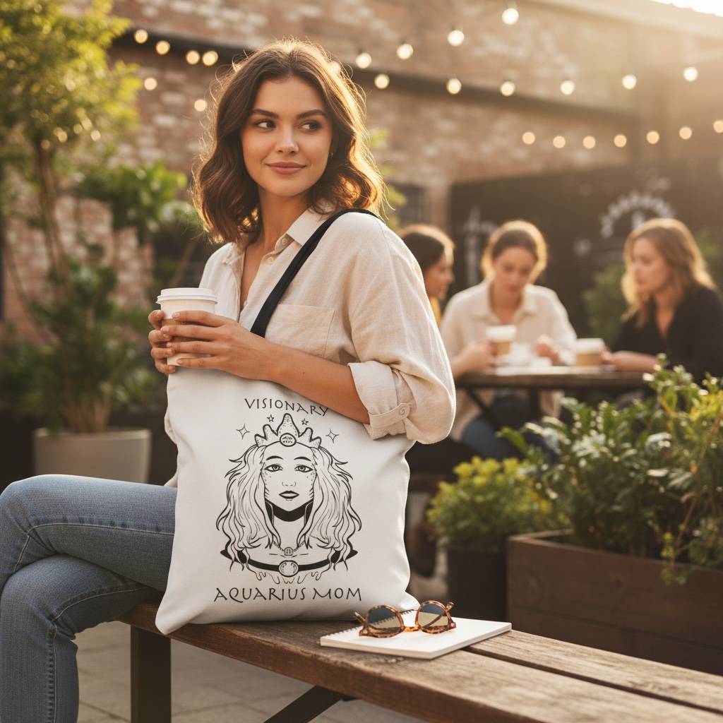 Aquarius Mom | Tote Bag — Zodiac Astrology Gift