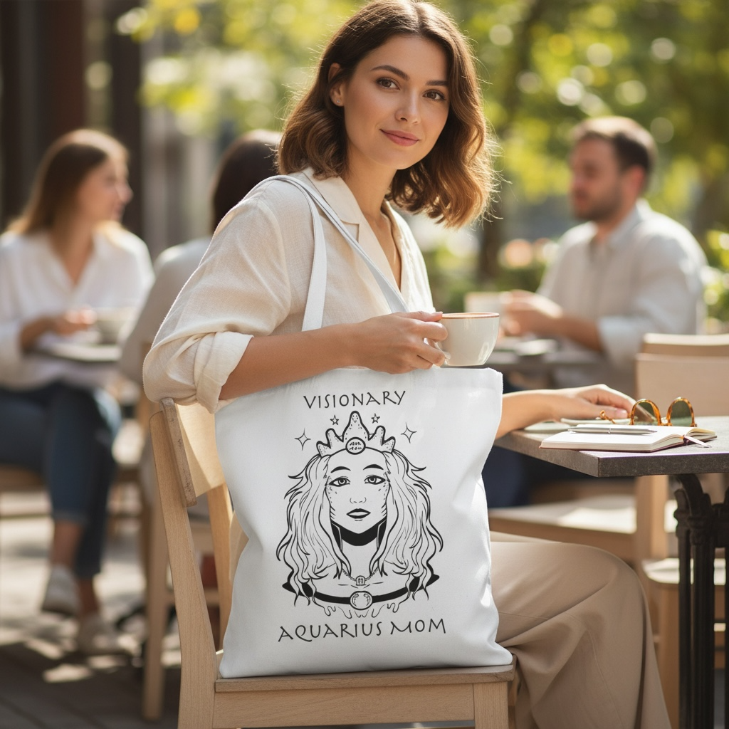 Aquarius Mom | Tote Bag — Zodiac Astrology Gift