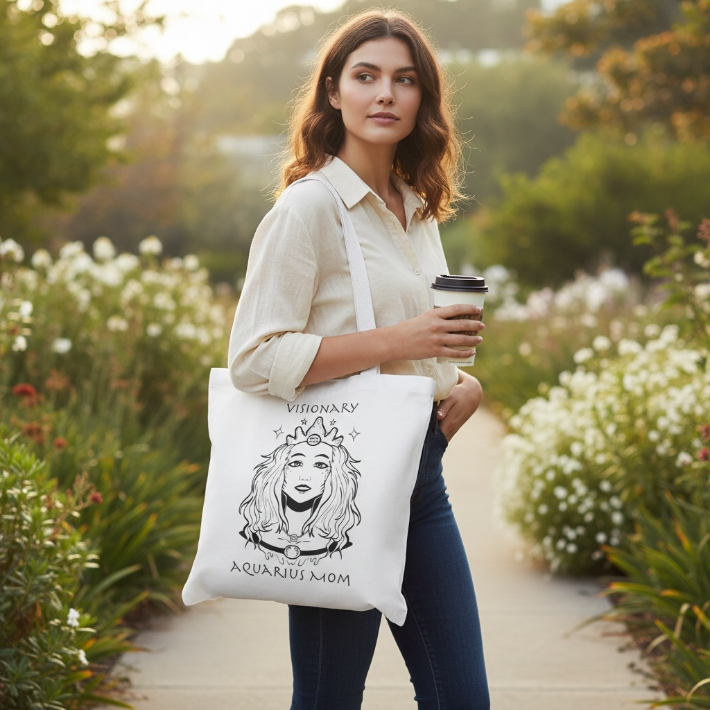 Aquarius Mom | Tote Bag — Zodiac Astrology Gift