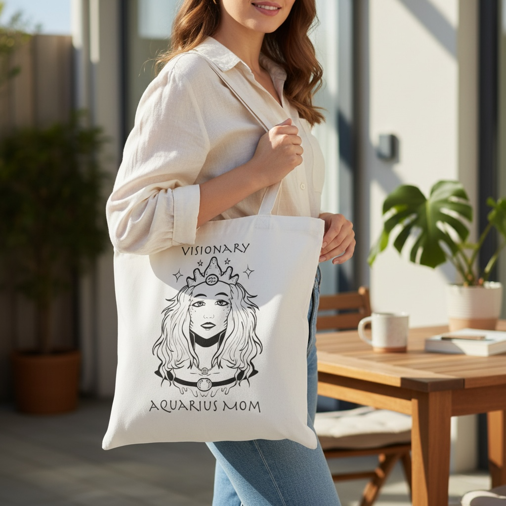 Aquarius Mom | Tote Bag — Zodiac Astrology Gift