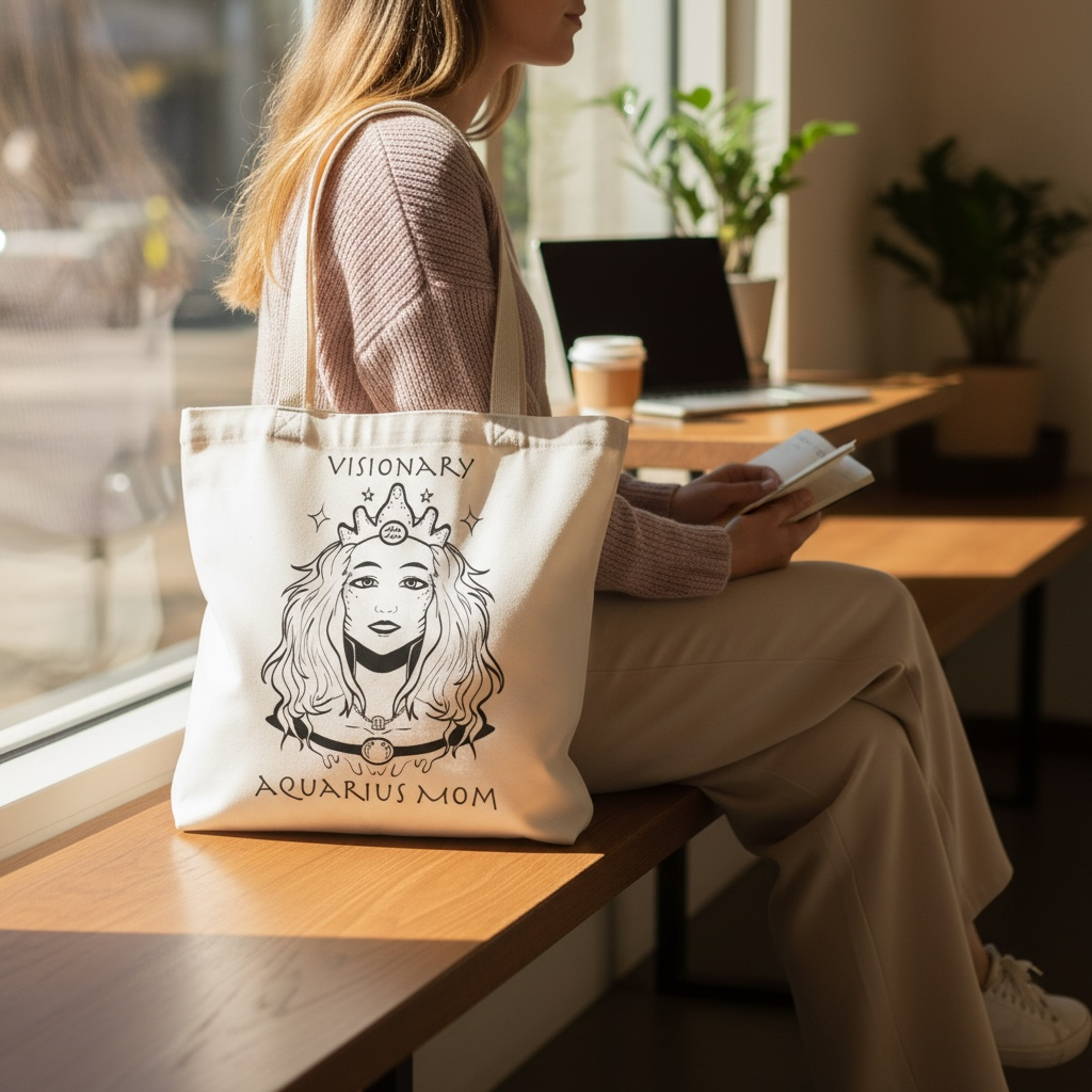 Aquarius Mom | Tote Bag — Zodiac Astrology Gift