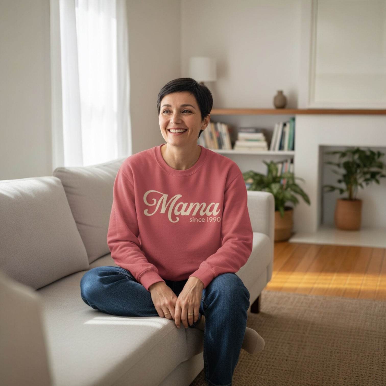 Mama Since 1990 Sweatshirt – Vintage Mom Crewneck Sweatshirt | Minimal Mama Gift for Mother’s Day