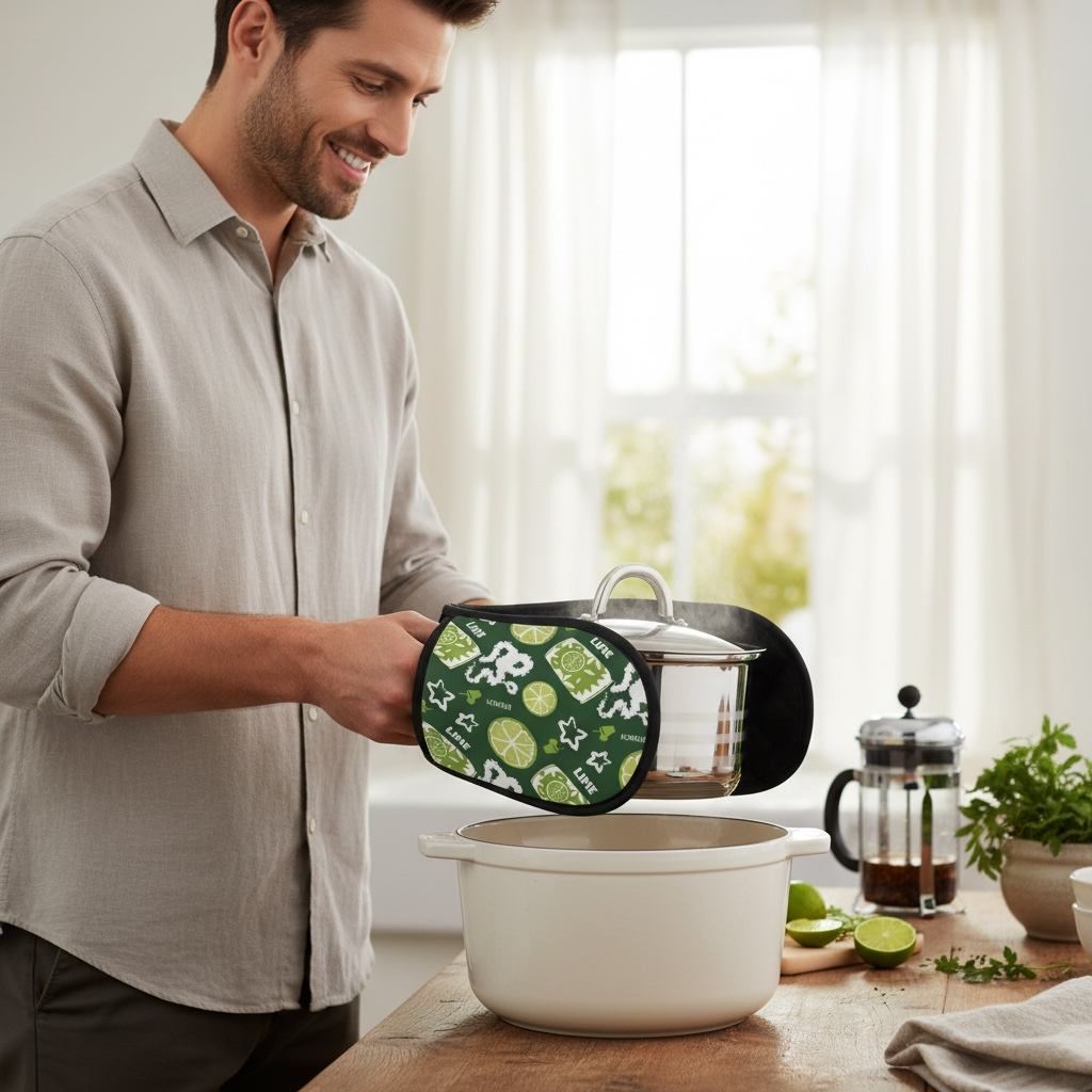 Lime Brunch Double Oven Mitt – Aperol Inspired Kitchen Decor