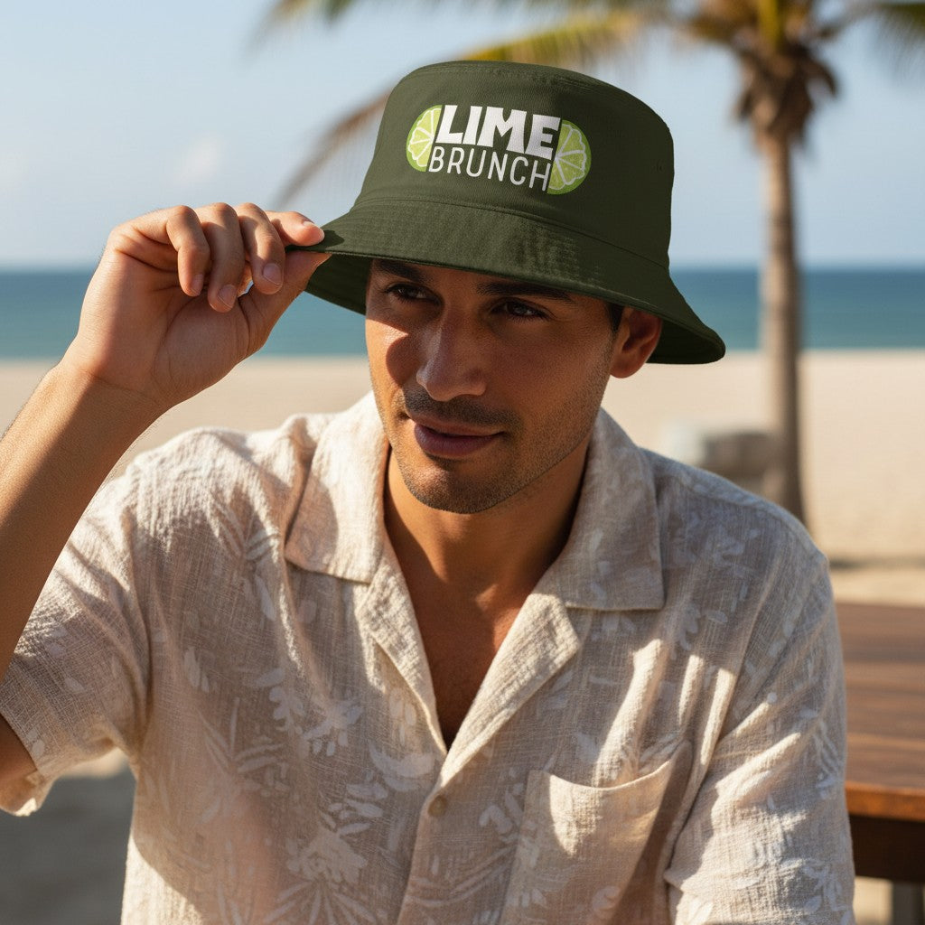 Lime Brunch Bucket Hat – Aperol Spritz Party Hat