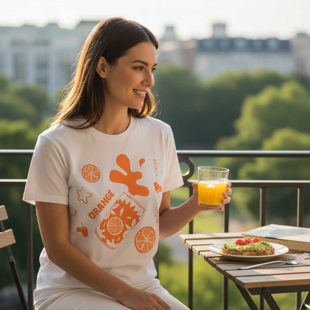 Orange Soda Splash Tee – Aperol Inspired Summer Shirt