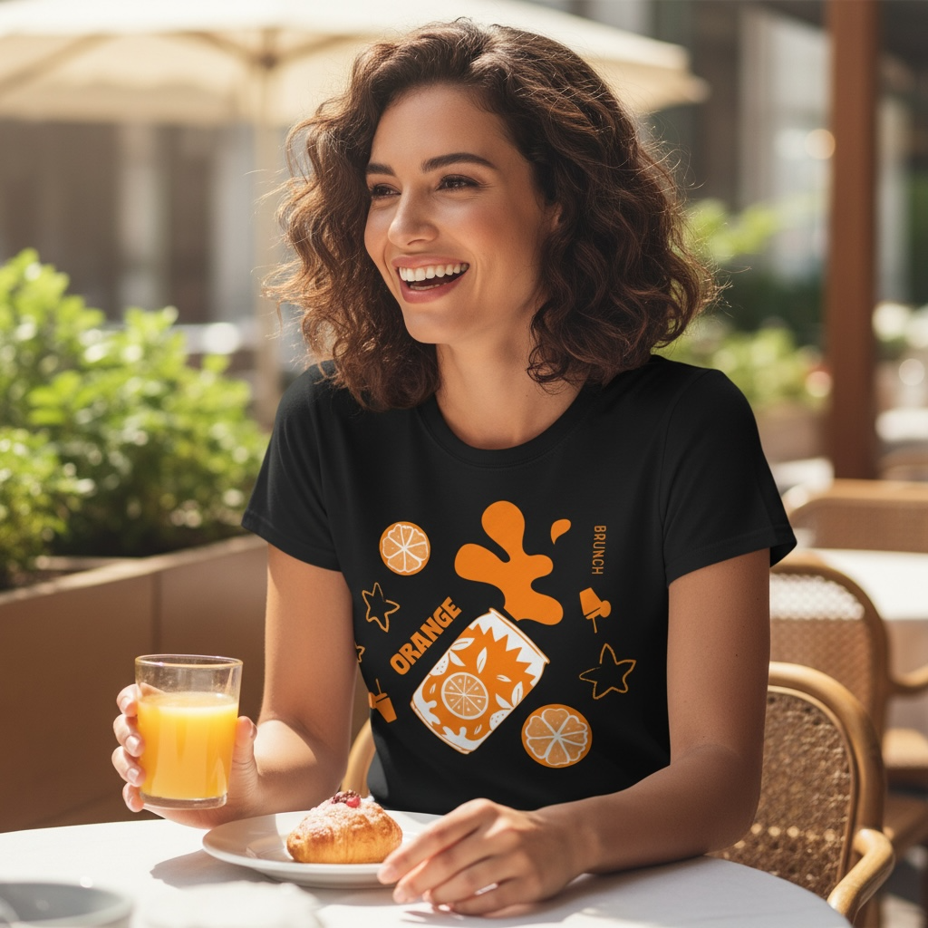 Orange Soda Splash Tee – Aperol Inspired Summer Shirt