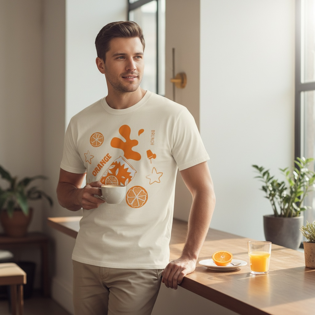 Orange Soda Splash Tee – Aperol Inspired Summer Shirt