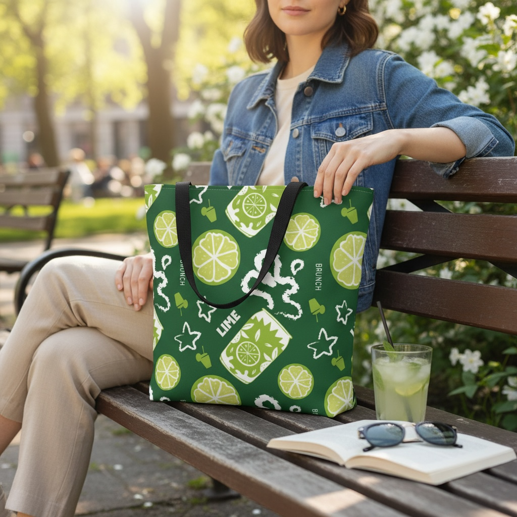 Lime Brunch Tote Bag – Aperol Inspired Market Tote