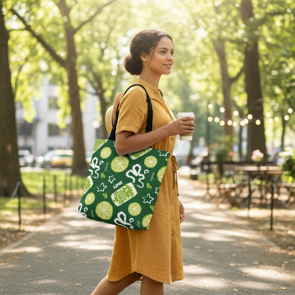 Lime Brunch Tote Bag – Aperol Inspired Market Tote