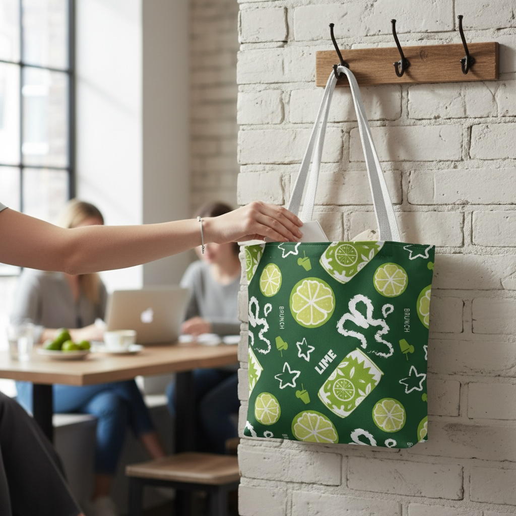 Lime Brunch Tote Bag – Aperol Inspired Market Tote