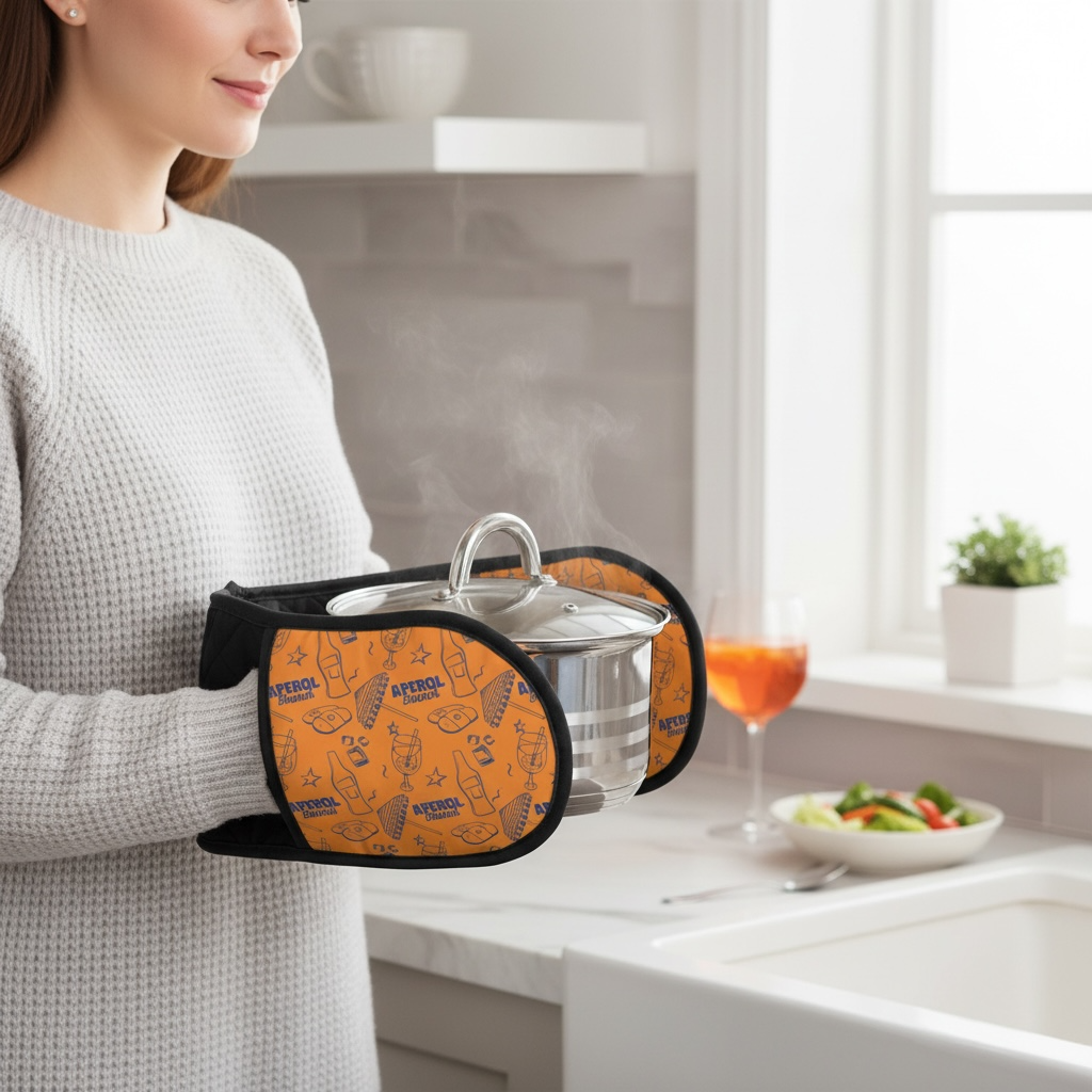 Aperol Brunch Double Oven Mitt — Citrus Kitchen Decor
