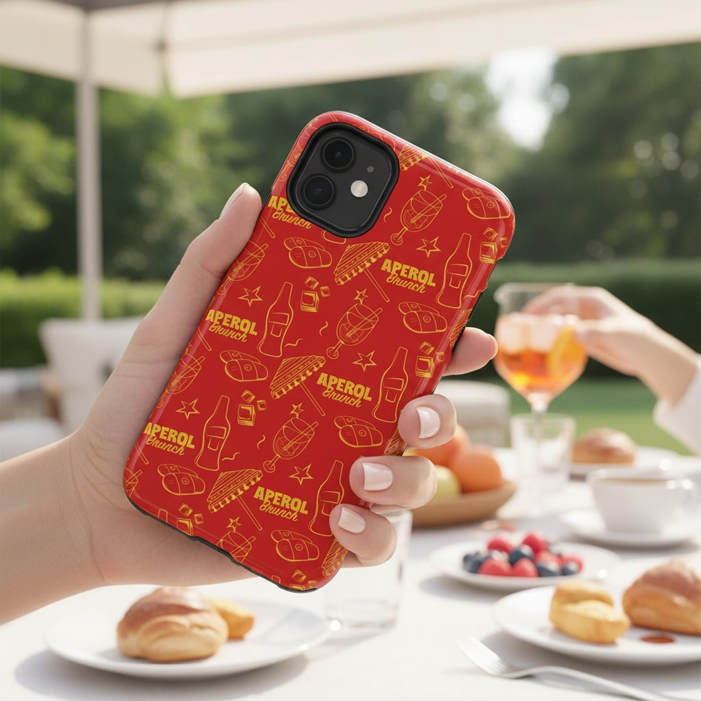 Red Aperol Brunch Tough Phone Case — Citrus Cocktail Protective Cover