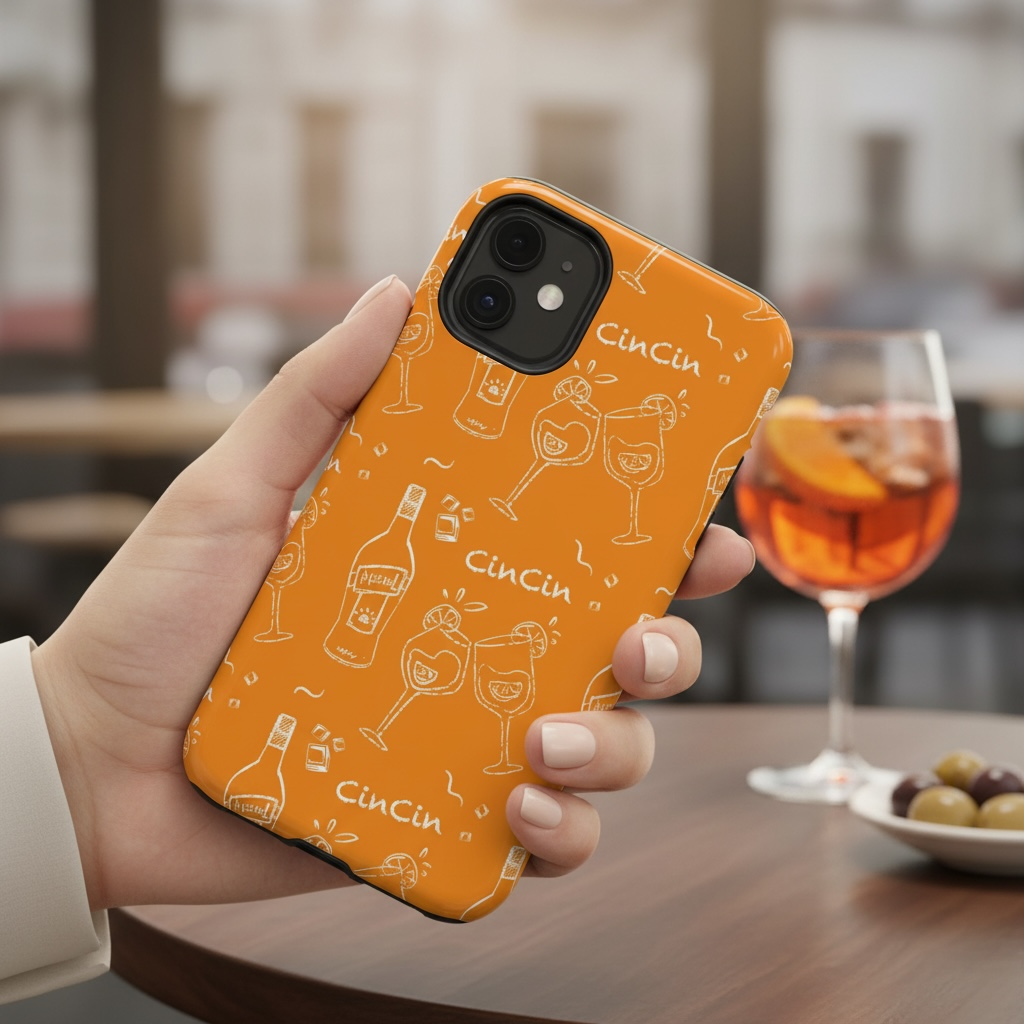 Cin Cin Spritz Tough Phone Case — Orange Citrus Cocktail Pattern