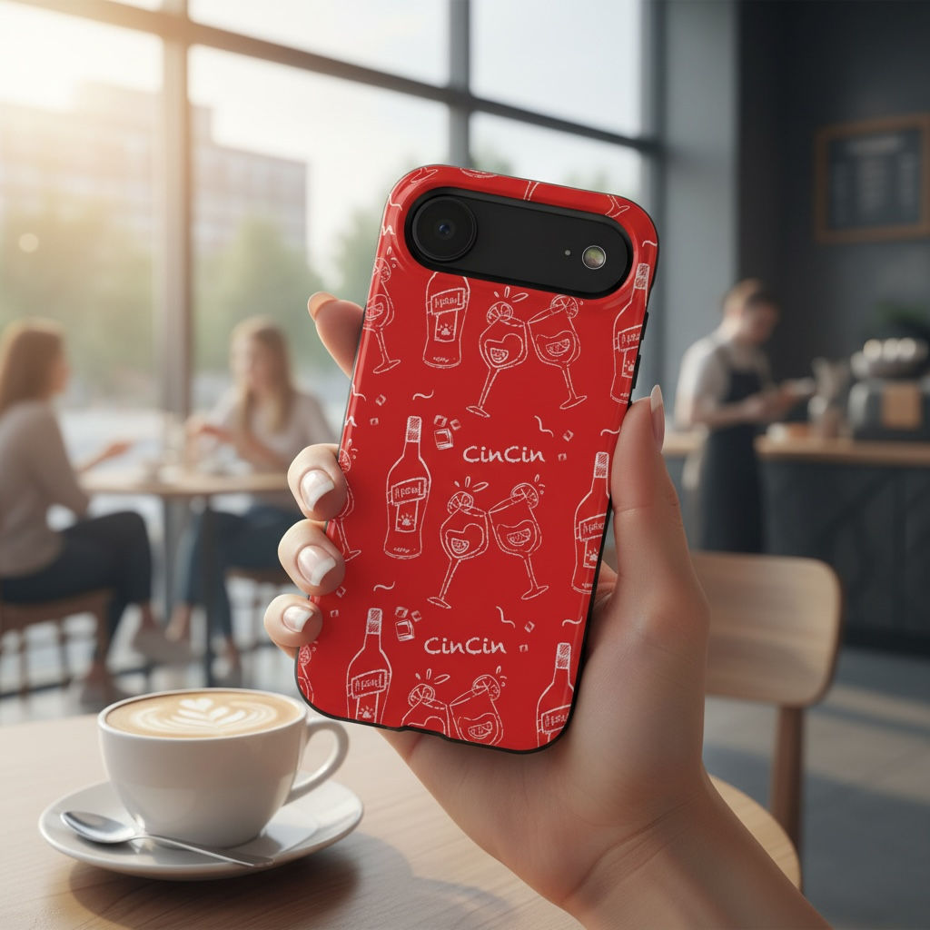 Cin Cin Spritz Tough Phone Case — Red Citrus Cocktail Pattern
