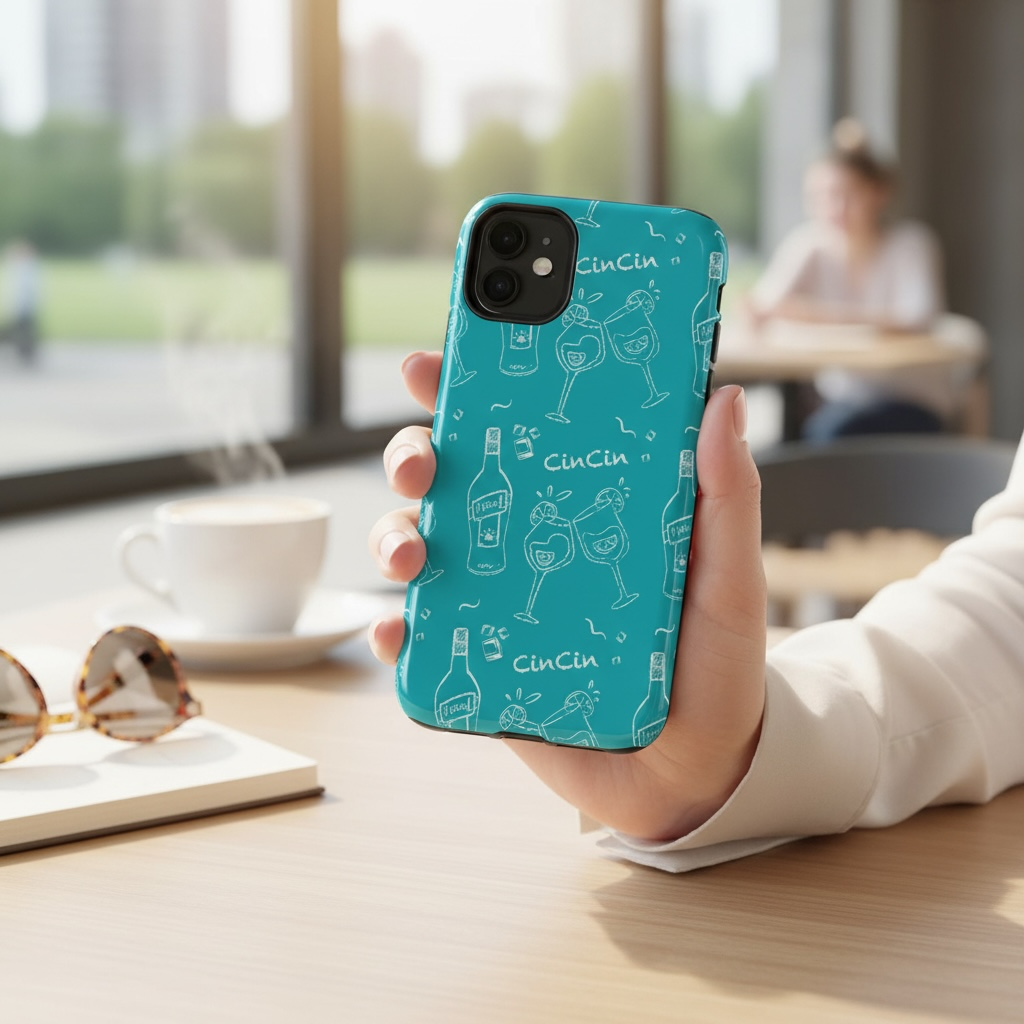 Cin Cin Spritz Tough Phone Case — Turquoise Citrus Cocktail Pattern