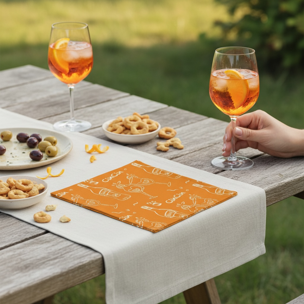 Cin Cin Napkin — Orange Cotton Twill Napkin