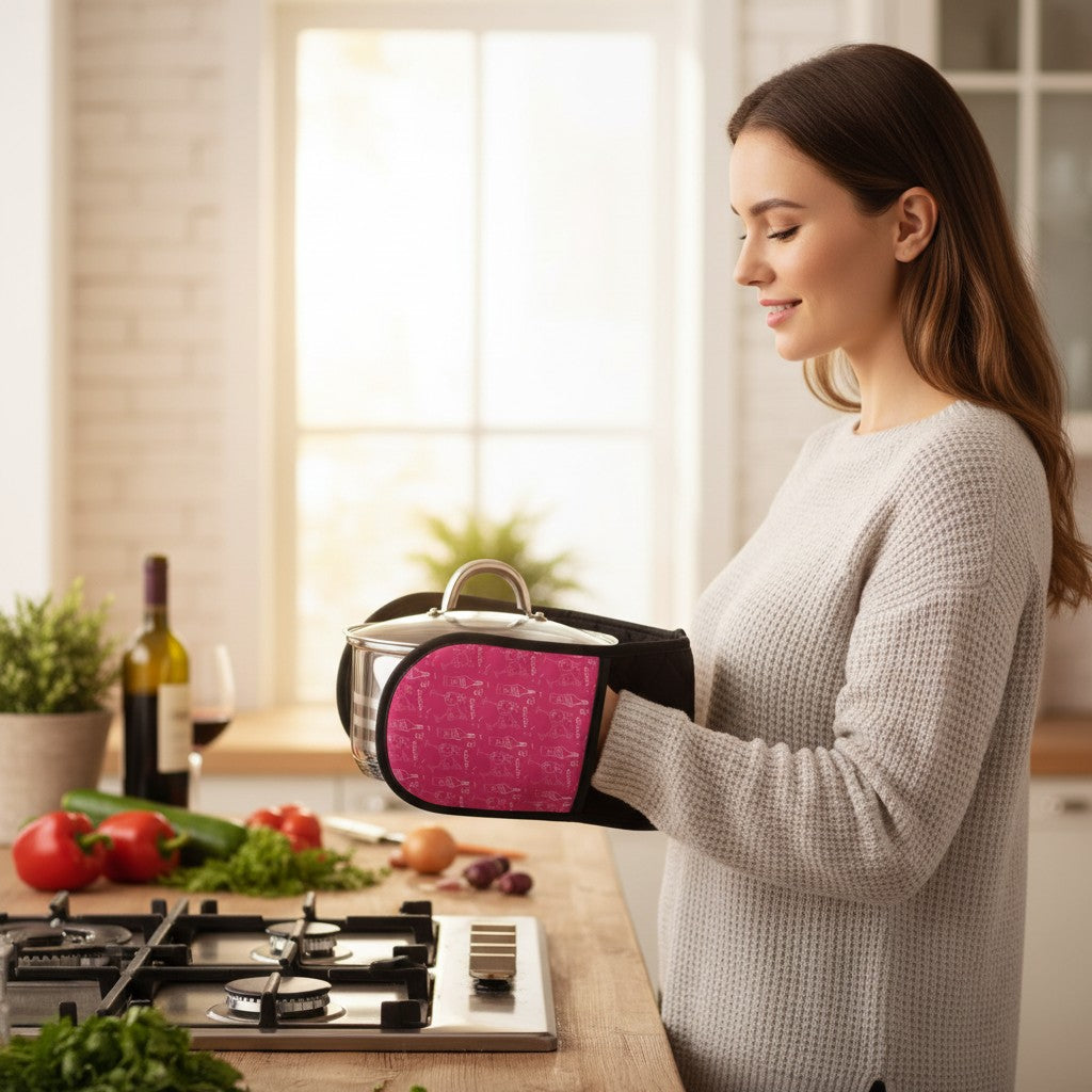CinCin Double Oven Mitt — Magenta Aperol Kitchen Decor