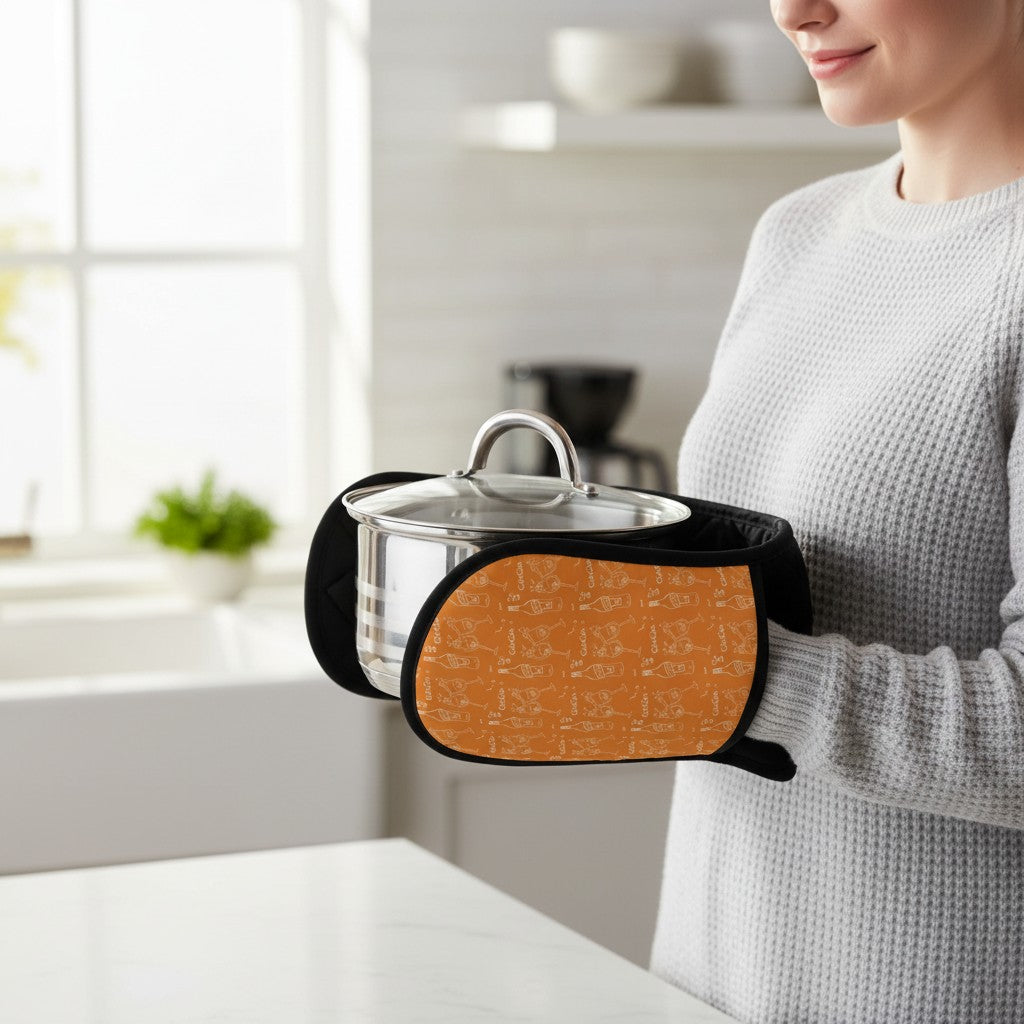 CinCin Double Oven Mitt — Orange Aperol Kitchen Decor