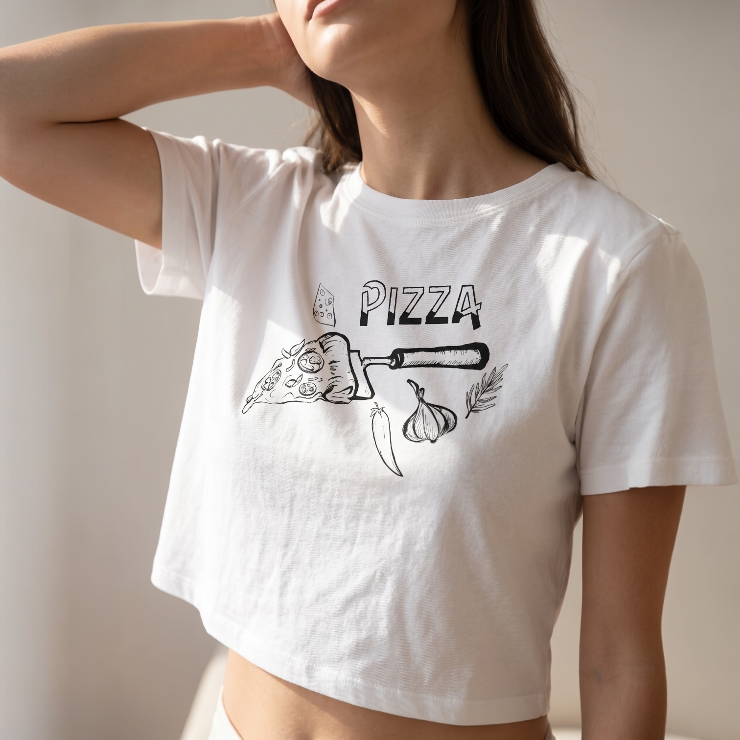 Pizza Slice Sketch Women's Boxy Fit Tee