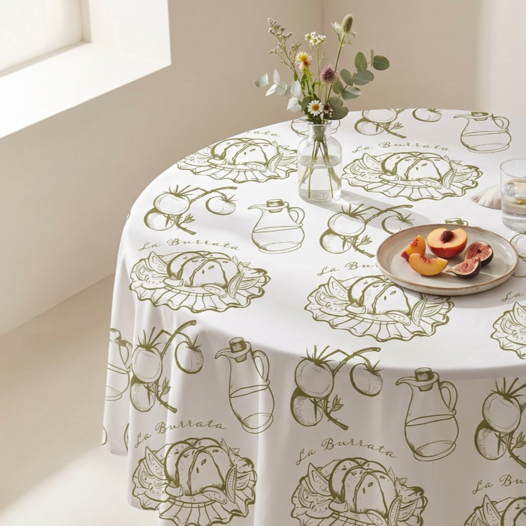 La Burrata Pattern Tablecloth - Italian Vibes Table Decor