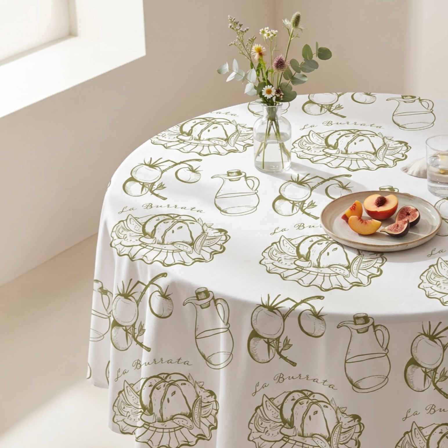 La Burrata Pattern Tablecloth - Italian Vibes Table Decor