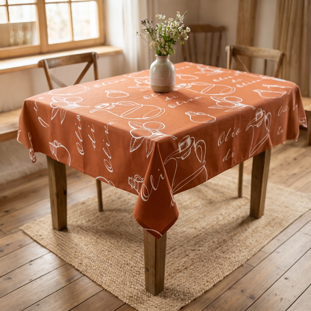 Olive Oil Pattern Tablecloth - Italian Vibes Table Decor