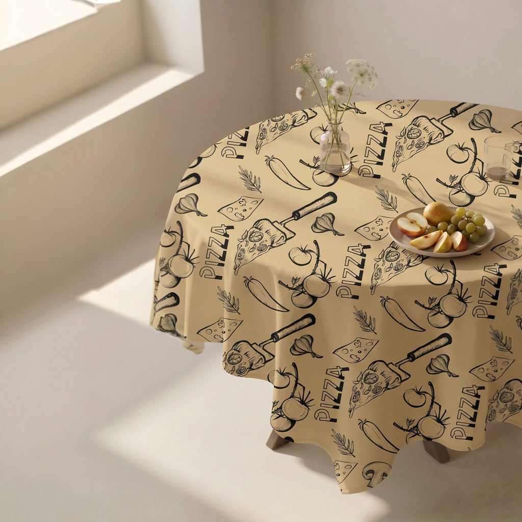 Pizza Pattern Tablecloth - Italian Vibes Table Decor