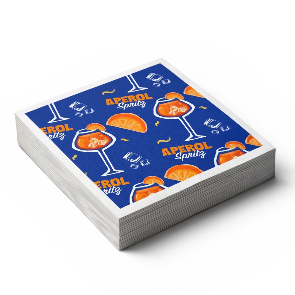 Aperol Spritz Cocktail Napkins – Festive Orange Drink Party Napkins