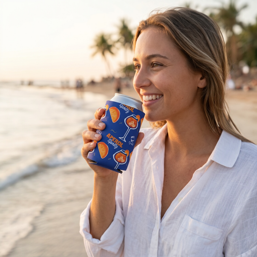 Can Cooler — Aperol Spritz Patterned Koozie