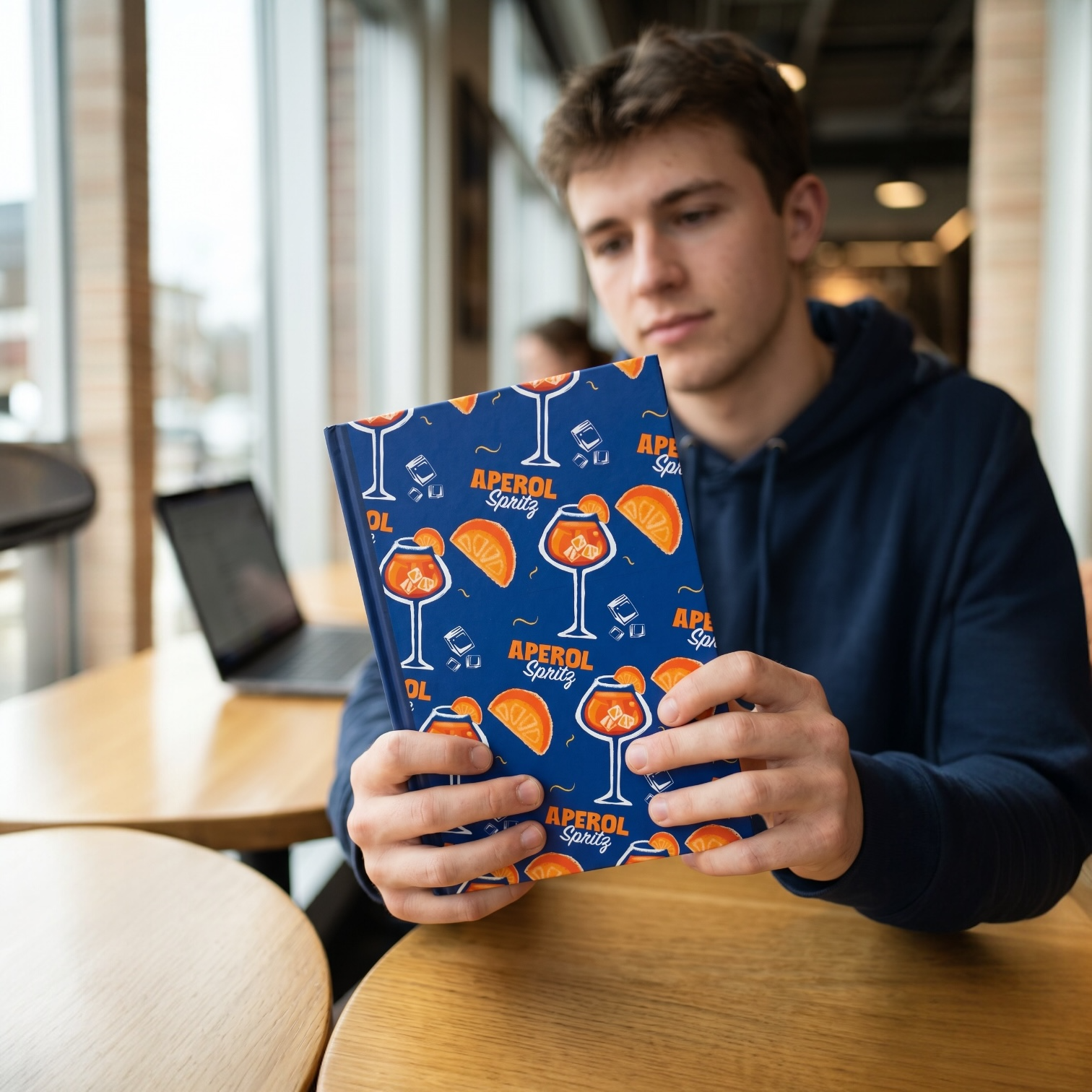 Aperol Spritz Pattern Hardcover Journal — Cocktail Recipe & Summer Notes