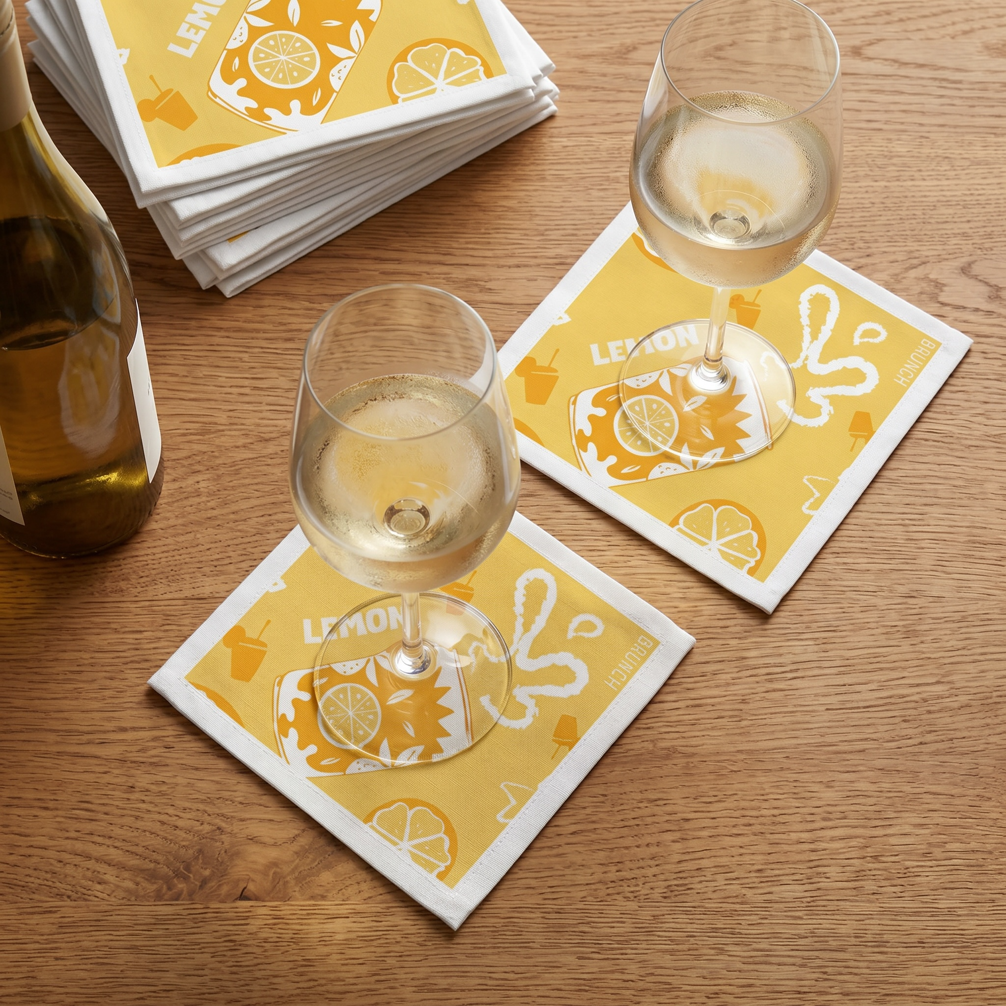 Lemon Brunch Cocktail Napkins (Pack of 50) – Yellow Lemon Paper Napkins, Citrus Party Decor, Beverage Napkins, Hostess Gift