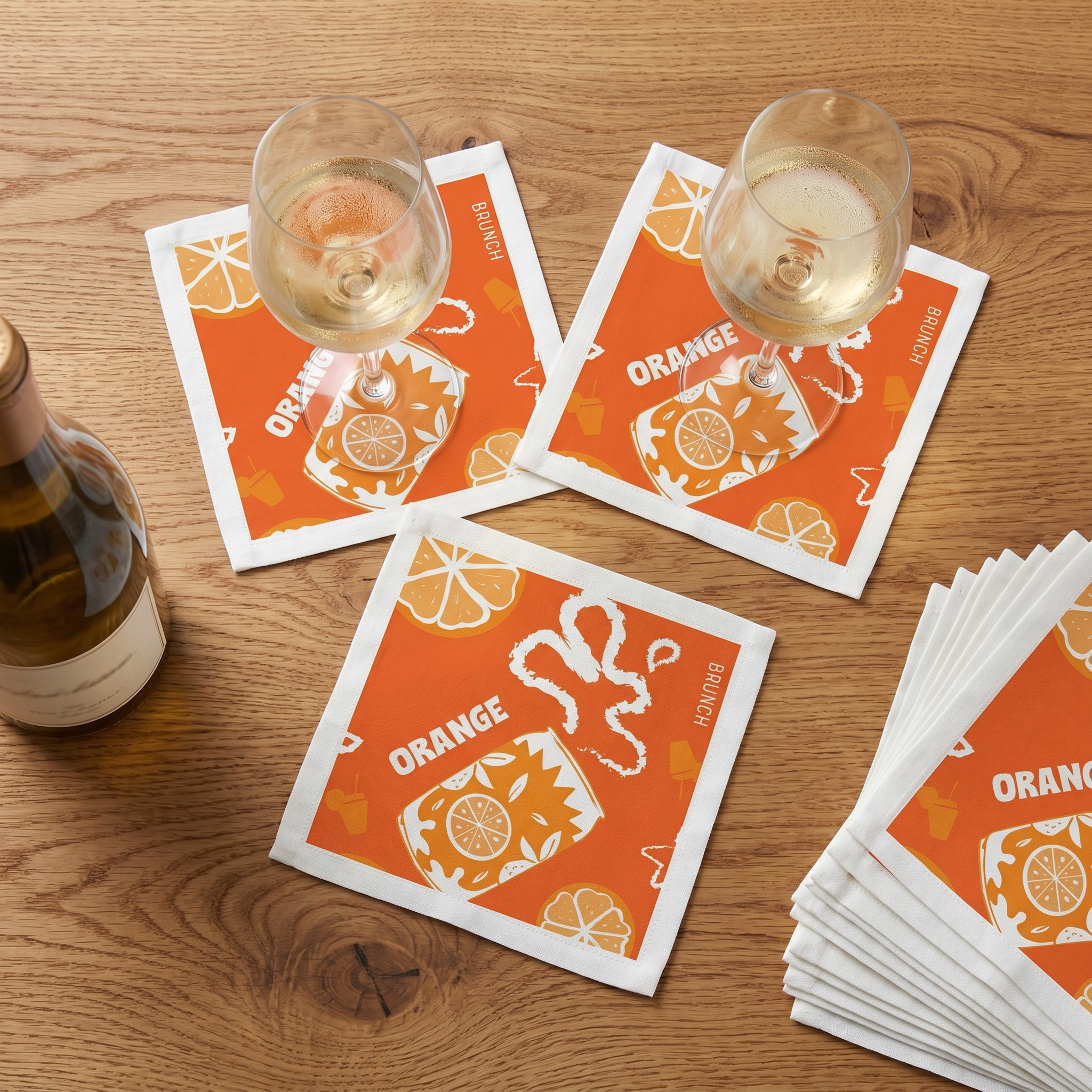 Orange Fruit Brunch Cocktail Napkins – Orange Aperol Napkins